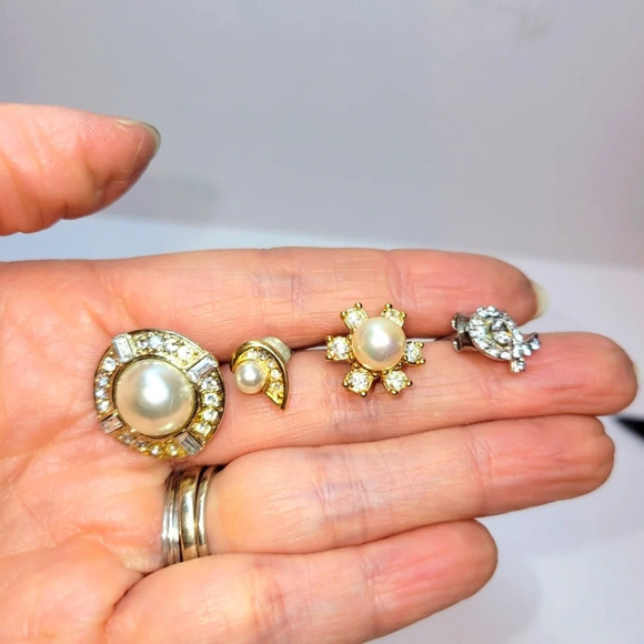 ❤️ 3 for $35 Lot of vintage jewellery earrings  cubic stone bracelet pendant - Picture 7 of 17